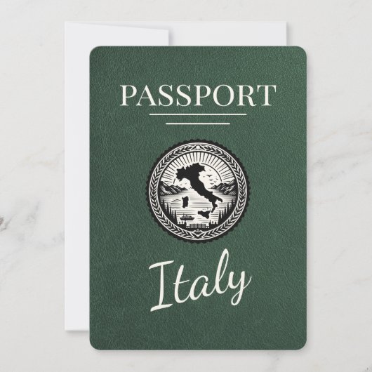 Groen Italië paspoort Save The Date (Voorkant)