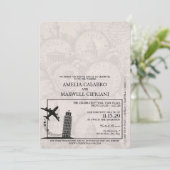 Groen Italië Paspoort Uitnodiging voor de bruiloft (Staand voorkant)