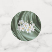 Groen, ivoor, blauw, gouden zijde en oorspuwen confetti (Kleine voorkant)