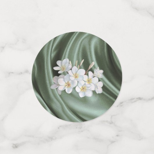 Groen, ivoor, blauw, gouden zijde en oorspuwen confetti (Kleine voorkant)