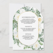 Groen Ivoor Bloemen Alles in Een Boog Huwelijk Kaart (Achterkant)