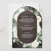 Groen Ivoor Bloemen Alles in Een Hout Boog Huwelij Kaart (Achterkant)