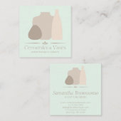 Groen Ivoor Handgemaakt Porselein Keramisch Aardew Vierkante Visitekaartje (Voorkant / Achterkant)