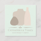 Groen Ivoor Handgemaakt Porselein Keramisch Aardew Vierkante Visitekaartje (Voorkant)