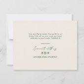 Groen & Ivoor Lettering Business Pakket Dank u Bedankkaart (Achterkant)