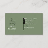 Groen Ivoor Minimalistisch Yoga Visitekaartje (Achterkant)