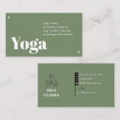 Groen Ivoor Minimalistisch Yoga Visitekaartje (Voorkant / Achterkant)