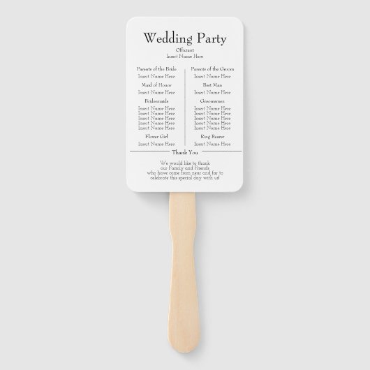 Groen Ivy Rustiek Elegant Eenvoudig Trouwprogramma Handwaaier (Achterkant)