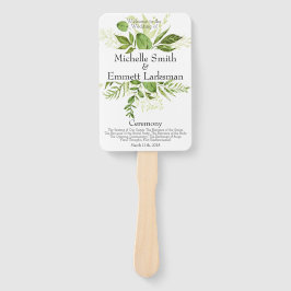 Groen Ivy Rustiek Elegant Eenvoudig Trouwprogramma Handwaaier