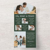 Groen jaar in Review drievoudige Kaarten (Binnen)