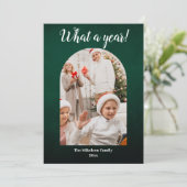 Groen Jaar in Review Multi Foto Collage Kerstmis Aankondiging (Staand voorkant)