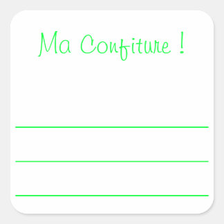 Groen jam-etiket vierkante sticker