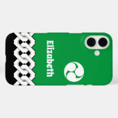 Groen Japans patroon en Spiral Pattern Case-Mate iPhone Case (Achterkant (horizontaal))