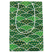 Groen Japans traditioneel veelzijdig patroon Medium Cadeauzakje (Voorkant)