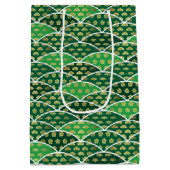 Groen Japans traditioneel veelzijdig patroon Medium Cadeauzakje (Achterkant)