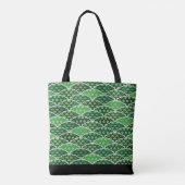 Groen Japans traditioneel veelzijdig patroon Tote Bag (Achterkant)
