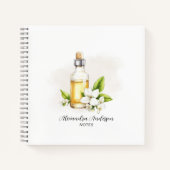 Groen Jasmijn etherische oliën Bloemen Waterverf Notitieboek (Voorkant)