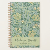 Groen Jasmin Bloempatroon 2026 Planner (Voorkant)