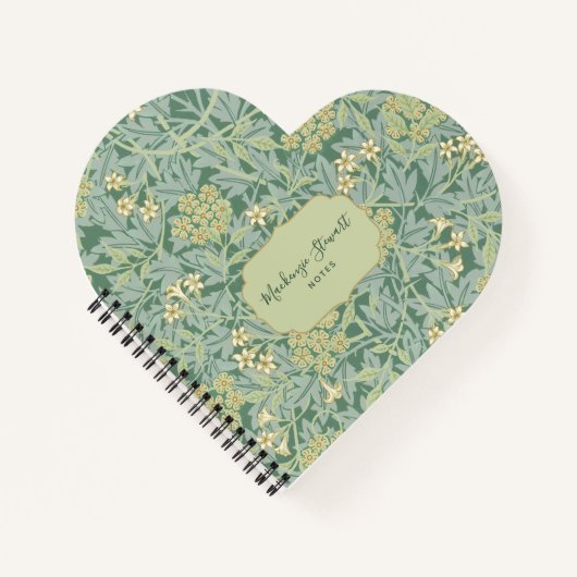 Groen Jasmin Bloempatroon Notitieboek (Voorkant)