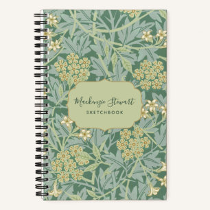 Groen Jasmin Bloempatroon Schetsboek Notitieboek