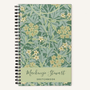 Groen Jasmin Bloempatroon Schetsboek Notitieboek