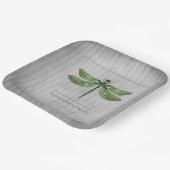 Groen Jeweled Dragonfly Bruiloft Papieren Bordje (Gebogen)