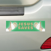 groen JEZUS REDT Bumpersticker (Op auto)