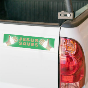 groen JEZUS REDT Bumpersticker