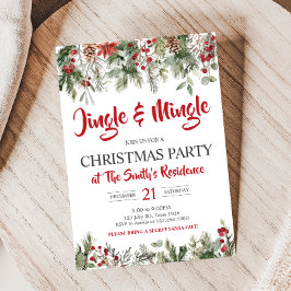 Groen Jingle en Mingle Christmas Party Kaart