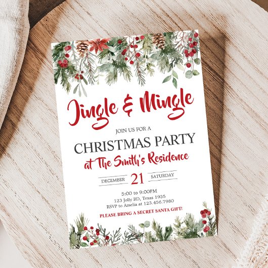 Groen Jingle en Mingle Christmas Party Kaart
