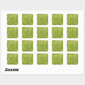 Groen jong tarweveld zonder tekst vierkante sticker (Vel)
