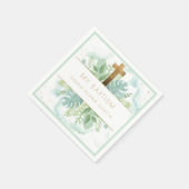 Groen Jongen/Meisje Dopen Bord Groen Servet (Hoek)