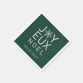 Groen Joyeux Noel Minimalist Holiday Paper Napkin Servet (Hoek)