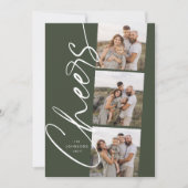 Groen juicht modern elegant kerstscript feestdagenkaart (Voorkant)