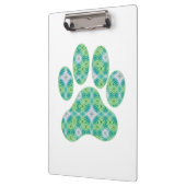 Groen Kaleidoscoop Infinity Paw Print Design Klembord (Links)