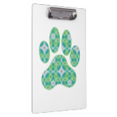 Groen Kaleidoscoop Infinity Paw Print Design Klembord (Rechts)