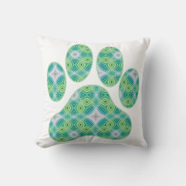 Groen Kaleidoscoop Infinity Paw Print Design Kussen