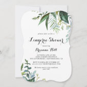 groen kalligrafie bruids lingerie douche kaart (Voorkant)