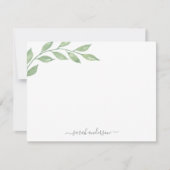Groen kalligrafie gepersonaliseerd briefpapier notitiekaartje (Voorkant)