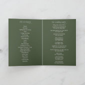 Groen kalligrafie-huwelijksprogramma met vouw programma (Binnen)