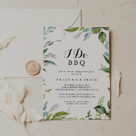 Groen Kalligrafie Ik doe BBQ Engagement Party Kaart