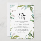 Groen Kalligrafie Ik doe BBQ Engagement Party Kaart (Voorkant)