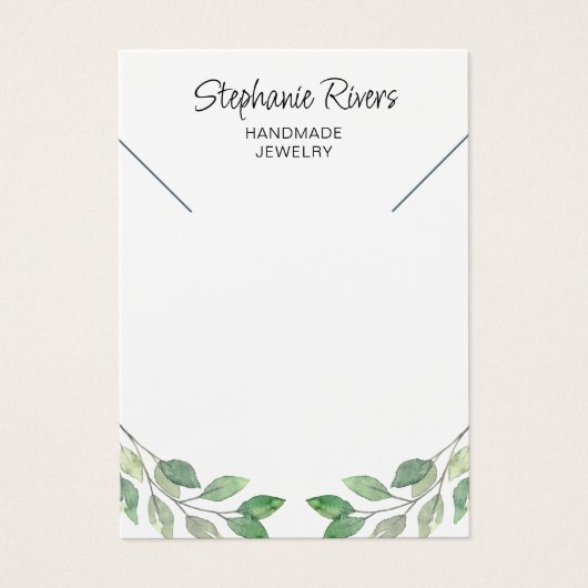 Groen Kalligrafie Ketting Sieraden Display Kaart (Voorkant)
