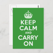 Groen kalm houden en doorgaan briefkaart (Voorkant / Achterkant)