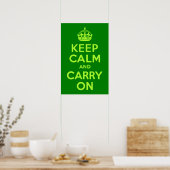 Groen kalm houden en doorgaan poster (Keuken)