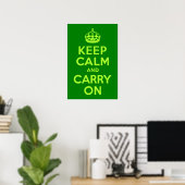 Groen kalm houden en doorgaan poster (Thuiskantoor)