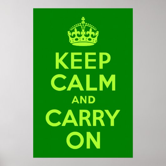 Groen kalm houden en doorgaan poster (Voorkant)