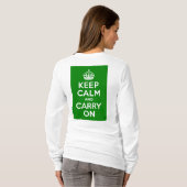 Groen kalm houden en doorgaan t-shirt (Achterkant volledig)