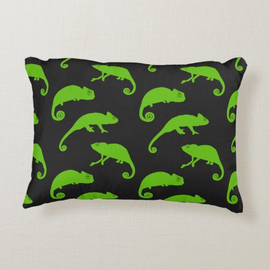 groen kameleonpatroon accent kussen (Achterkant)