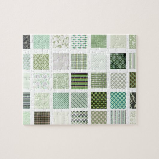 Groen kantelmozaïekpatroon legpuzzel (Horizontaal)